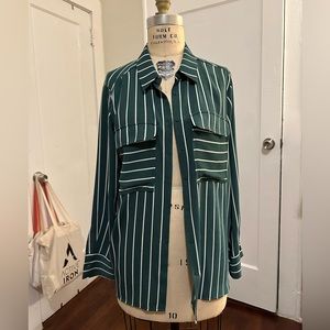Elodie Blouse size xl green and white stripe